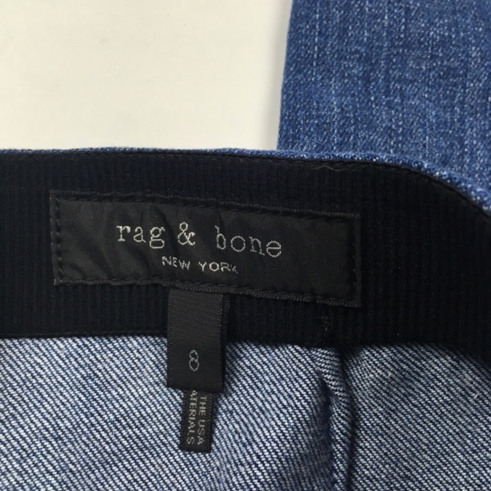 Rag & Bone Hina High Waist Kick Crop Denim Pants Blue Clean Ambra Women’s Sz 8 - Picture 4 of 6